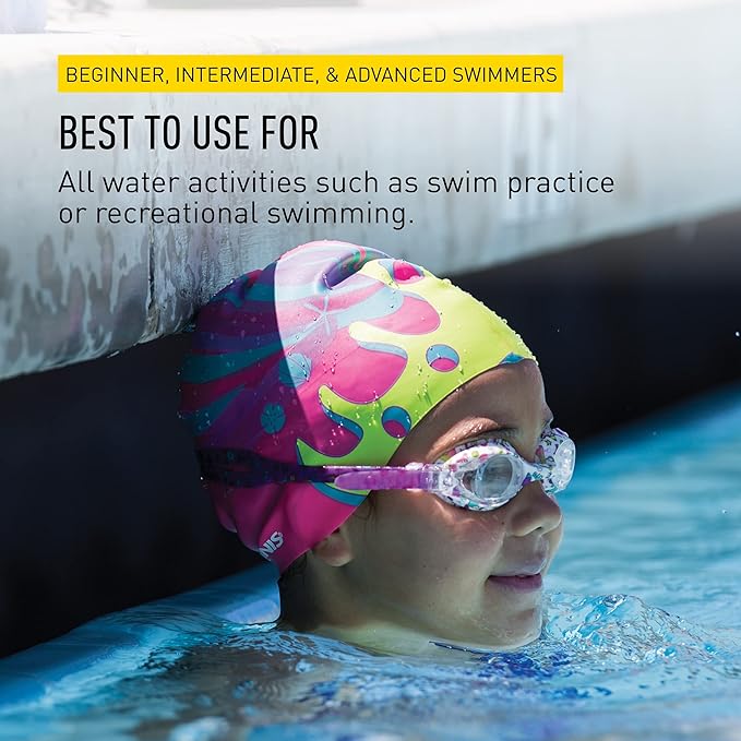 FINIS Mermaid Kids Swim Cap - 100% Silicone - Fun Prints - Universal Fit - Chlorine Protection