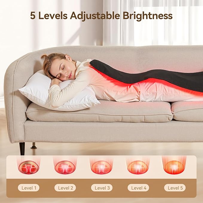 Red Light Therapy Mat, 40" x 16.5" Red Light Therapy for Body with 420LEDs, 660nm 850nm Infrared Light Therapy with Timer for Back Shoulder Waist Knees for Women Men