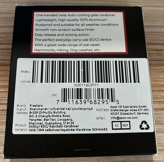 FresKaro 3inch 12kN-2698lbs Auto Locking Carabiner Clips, Solid D Shape, Heavy Duty 7075 Aluminum, Lightweight 1.09oz, Rust Proof, for Hammock, Hiking, Dog Leash, Keychain etc., Multi-Colors