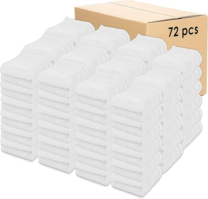 Kaufman - Premium Hand Towels Set for Bathroom, Spa, Gym, and Face Towel 100% Cotton Ring Spun, Ultra Soft Feel and Highly Absorbent Towels (White, 72-PK)