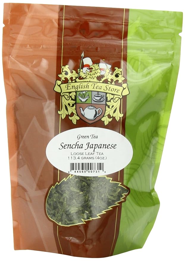 Sencha Japanese Green Loose Leaf Tea Pouch - 4oz | Light Smooth Green Tea with Fresh Flavor | Traditional Steam-Processed Leaves | Popular Daily Drink in Japan