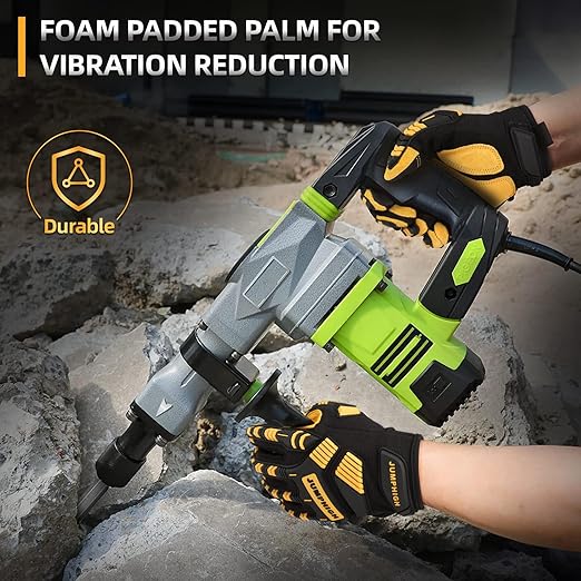 JUMPHIGH Impact Work Gloves, Mens Working Gloves with Secure Fit, Heavy Duty Mechanic Gloves with Impact Protection and Vibration Reduction, High Dexterity, Touchscreen Capable (XL)