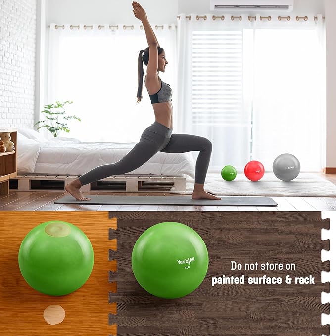 Yes4All Weighted Toning Balls for Exercise, Soft Medicine Balls for Exercise, Pilates, Yoga, Balance, Flexibility, 2-10lbs