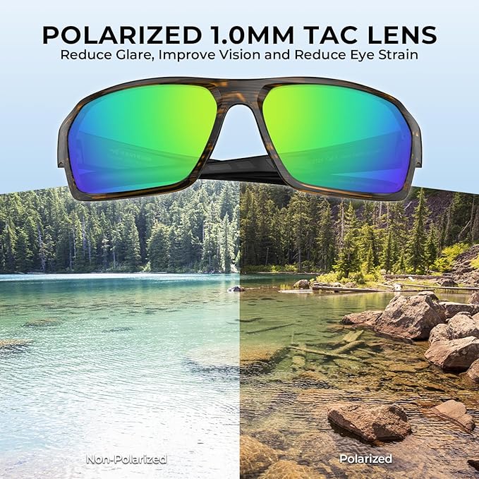 KastKing Chippewa Polarized Fishing Sunglasses, UV400 Protection Full Wrap Frame Sports Cycling Sunglasses, 1.0mm TAC Lenses