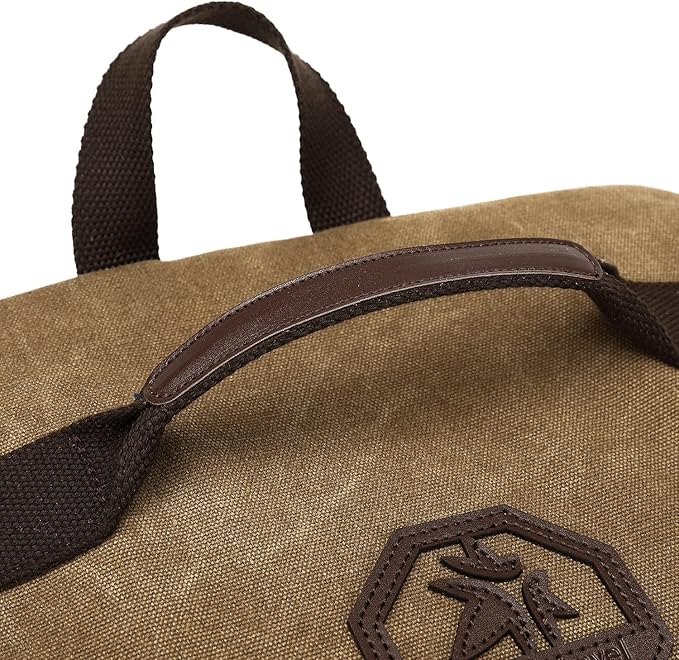 Kalesi Gym Duffle Bag Backpack 4-Way Vintage canvas with Shoes Compartment for travel Sport Hiking laptop (Vintage coffee)