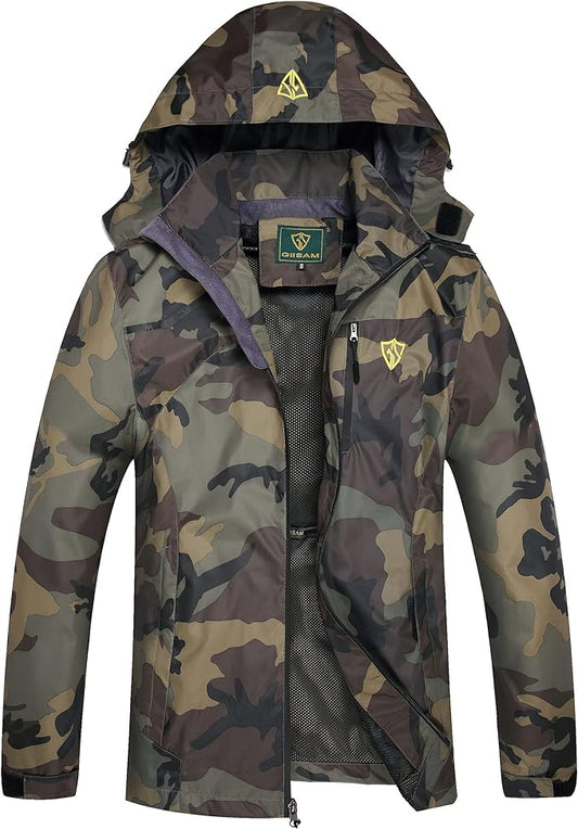 GIISAM Mens Windproof Jacket Waterproof Lightweight Mountain Sport Jacket for Men Hooded Windbreaker Raincoat