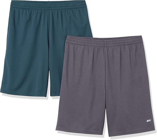 Amazon Essentials Men's Performance Tech Loose-Fit Shorts (Available in Big & Tall), Pack of 2