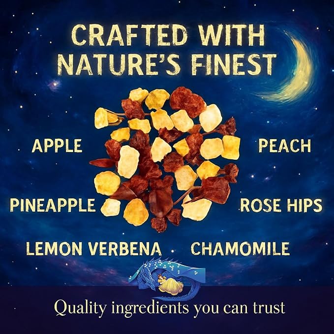 Bellasia Tea Sweet Dreams for Kids Using Real Fruit Pieces - Caffeine Free Herbal Tea Blend with Real Ingredients & Balanced Flavor- Add Loose Leaf Tea to Your Child’s Routine for A Fun & Tasty Drink. 20-25 Cups
