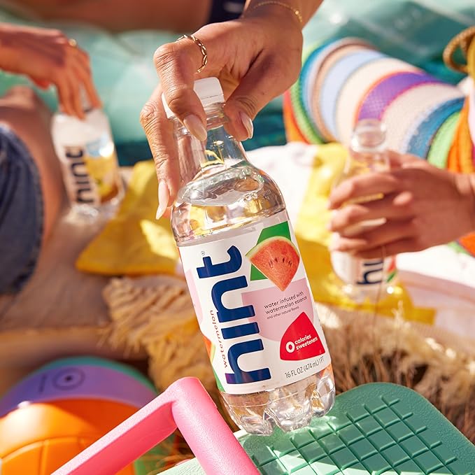 Hint Fruit-Infused Bottled Water, Watermelon - Sugar Free Flavored Water with Zero Calories, Naturally Flavored, and No Artificial Sweeteners - 16 Fl Oz (Pack of 12)