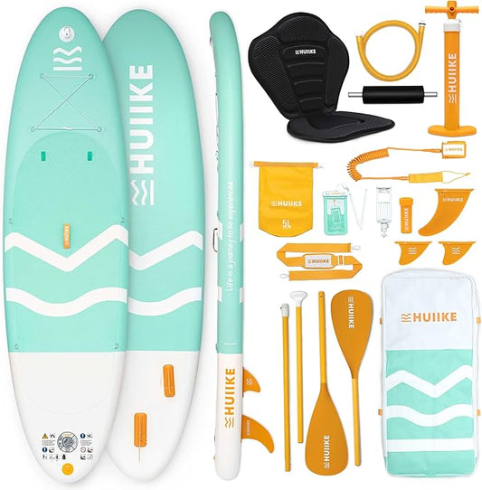 Inflatable Paddle Board for Adults with Accessories Included, Oar, Fins, Pump. Stand Up Paddleboard Great Stability and Resistance. 10’ x 33" x 5.9", Maximum Load 286 lb
