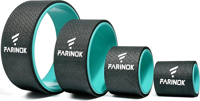 Yoga Wheel Set of 3+1, Upgraded 10MM Thick Back Wheels for Pain Relief & Stretching, Strongest Back Roller for Deep Tissue Massage, Improving Yoga Poses Backbend