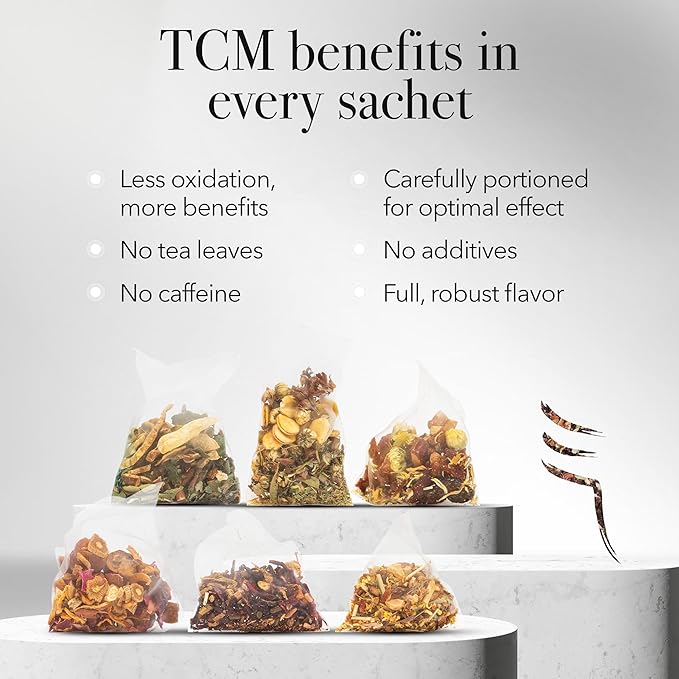 qìsane Honeysuckle Tea with Chinese Medicinal Plants - Dried Honeysuckle Flowers, Self Heal Spike, Lemon Verbena & Monkfruit to Help Support Detox & Ease Discomfort - 10 sachets (~30 cups)