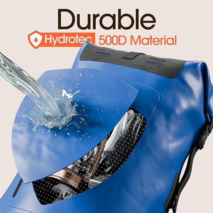 Earth Pak Waterproof Backpack - Heavy Duty Hiking Backpack - Roll-Top Closure Bag - Cushioned Dry Bag Waterproof Phone Case