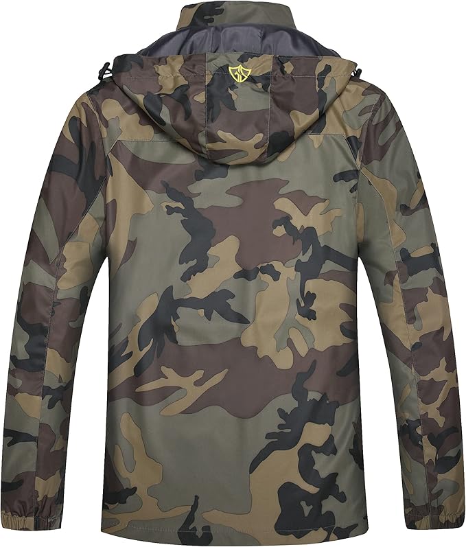 GIISAM Mens Windproof Jacket Waterproof Lightweight Mountain Sport Jacket for Men Hooded Windbreaker Raincoat