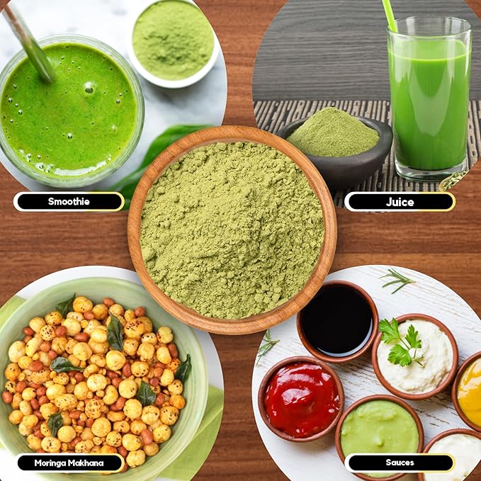 Moringa Leaf Powder | Moringa Powder | 100% Pure, Natural and Vegan | Product of India - 227 gm (8 oz) Pack of 2
