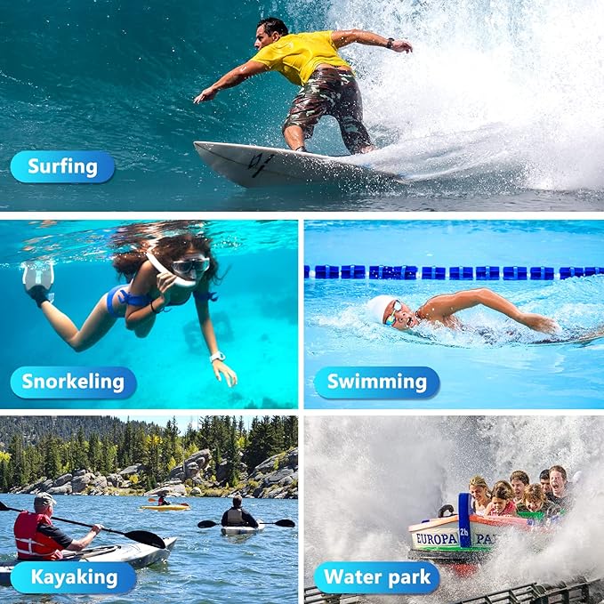 IPX8 Waterproof Phone Pouch Floating, [Expandable Space] Waterproof Bag, Cell Phone Dry Bag with Adjustable Lanyard for iPhone Samsung Google Up to 7.0" White