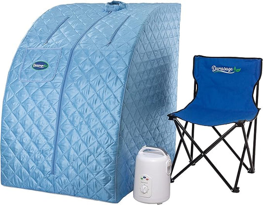 Durasage Portable Personal Steam Sauna for Home – Foldable Full Body Spa Tent with 800W Steam Generator, 60-Min Timer, Chair Included for Relaxation & Wellness