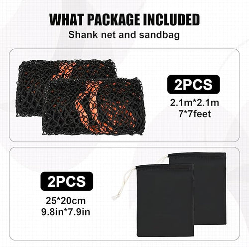 1/2PCS Golf Shank Net Attachment for Golf Hitting Nets with Sandbag, 7 * 7FT/7 * 10FT Golf Barrier Side Net,Golf Practice Hitting Net Barrier Net for Golf, Baseball, Hockey, Soccer (Black/Red