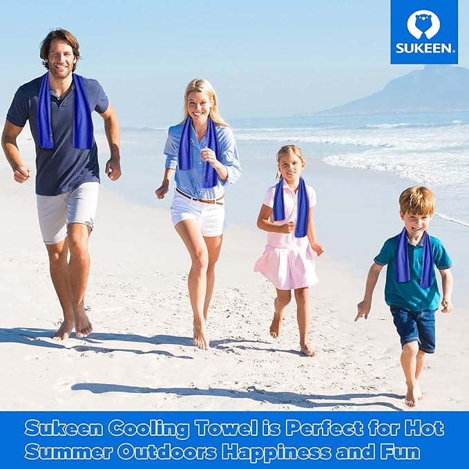 Sukeen Cooling Towel,Instant Evaporative Cooling for Sports,Yoga,Golf,Gym,Neck,Workout and More(40”x 12”)