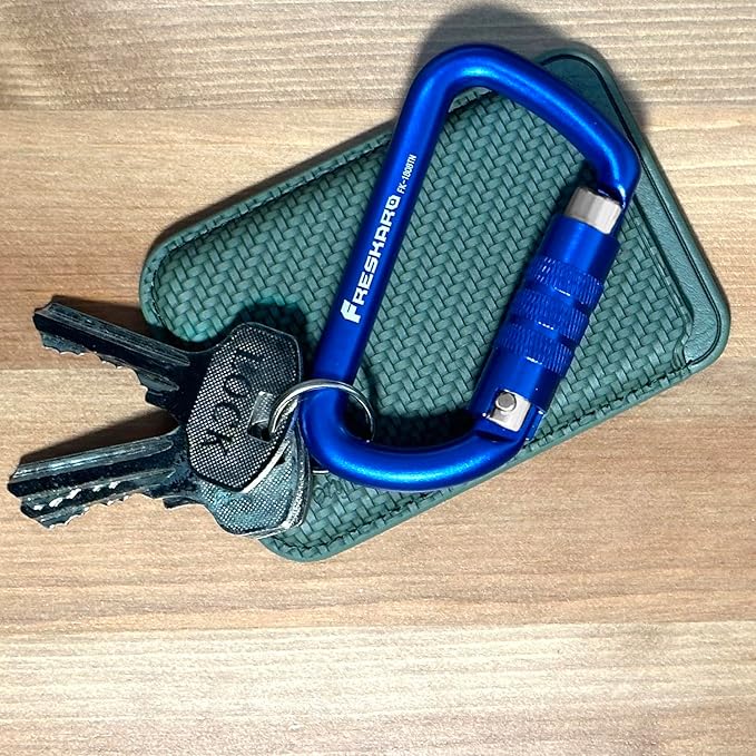 FresKaro 3inch 12kN-2698lbs Auto Locking Carabiner Clips, Solid D Shape, Heavy Duty 7075 Aluminum, Lightweight 1.09oz, Rust Proof, for Hammock, Hiking, Dog Leash, Keychain etc., Multi-Colors