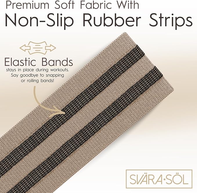 Fabric Resistance Bands Set of 3 for Legs, Glutes, Arms, Booty Bands for Women and Men, Resistance Bands for Working Out, Physical Therapy, Strength Training, Elastic Bands for Exercise