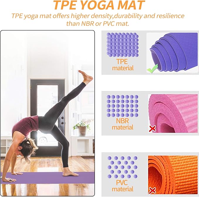 Yoga Starter Kit - 11-Piece Set with Yoga Blocks, Strap, Ball, Mat, Carrying Strap, Net Bag, Cooling Towel