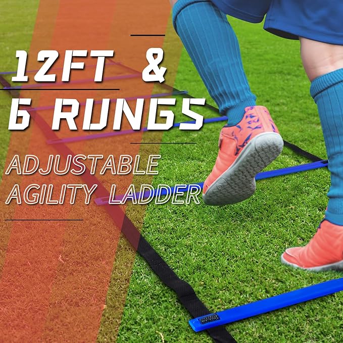 Kids Soccer Goal for Backyard, 6x4 9x5 FT Portable Soccer Nets Pop Up with Ball, Agility Ladder, Cones, Target & Carry Bag for Toddler Youth Outdoor Indoor Training Practice Sports Games Play