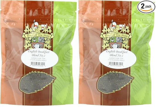 English Tea Store Loose Leaf, English Breakfast Blend No. 1 Tea Pouches - 4oz, 4 Ounce (Pack of 2)