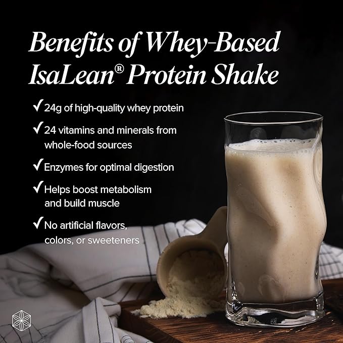 IsaLean Protein Shake - Complete Superfood Meal Replacement for Maintaining Healthy Weight and Lean Muscle Growth with 24 Vitamins and Minerals - 28.6 oz - 14 Meal Canister (Creamy French Vanilla)