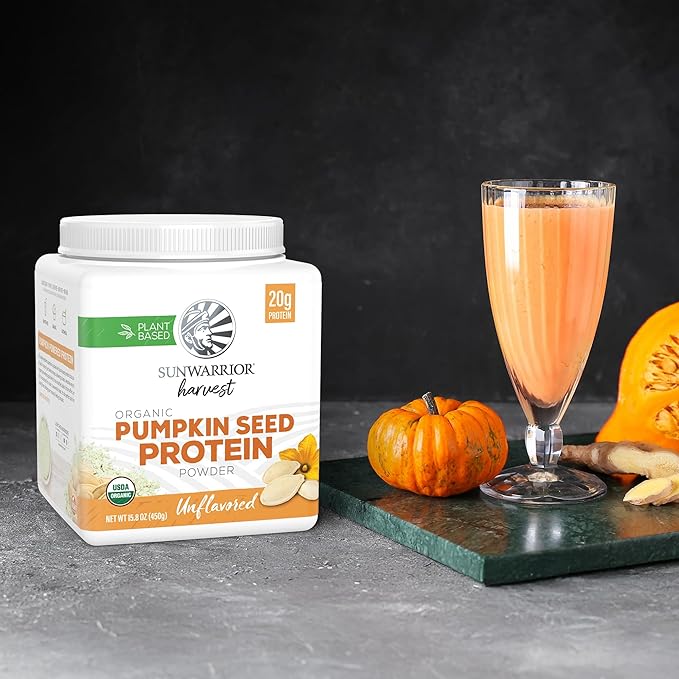 Organic Pumpkin Seed Protein Powder Cold Pressed, Simple Single-Ingredient Superfood Plant-Based, Easy to Digest All 9 Essential Amino Acids Mild Flavor for Smoothies, Baking & 20g Protein 15 Servings