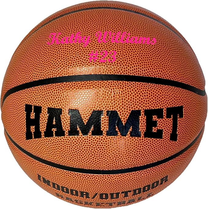 HAMMET Personalized Basketball - Customized Indoor and Outdoor Basketball with Your Name or Text - Ideal Gift for Son, Daughter, Boy or Girl