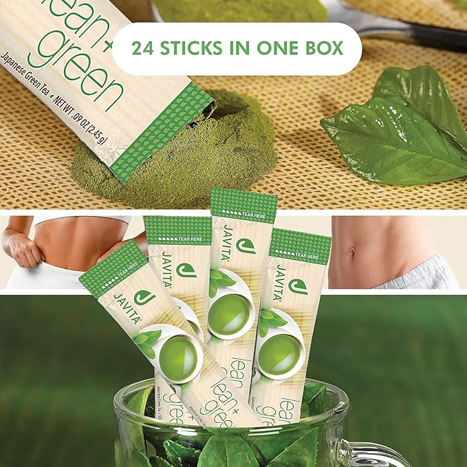 Lean + Green, Premium, 100% Japanese Green Tea, Garcinia Cambogia (as Super Citrimax) & Gymnema Sylvestre, for Weight Management, Appetite Control 24 ct - 4 Boxes, Javita