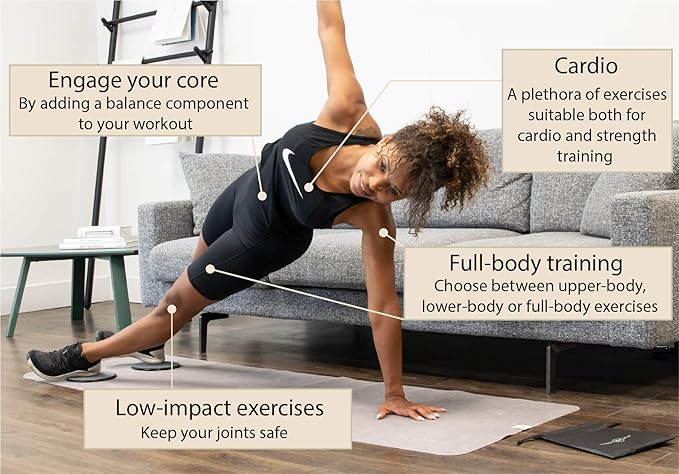 InnerFit Core Sliders for Working Out - Set of 2 Dual Sided Exercise Sliders Fitness Discs - Durable Strength Slides Suitable for Carpets and Hardwood Floors