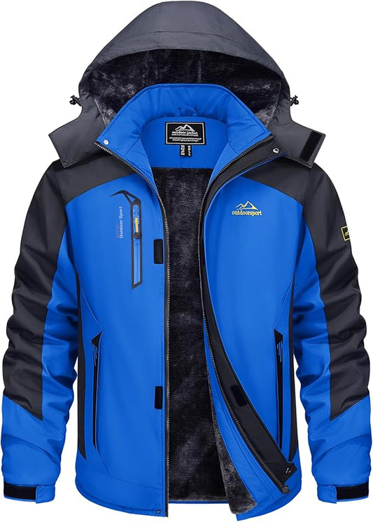 TACVASEN Winter Jacket Men's Water-Resistant Fleece Jacket Snow Ski Jacket Military Tactical Jacket Coat Parka Hood Raincoat