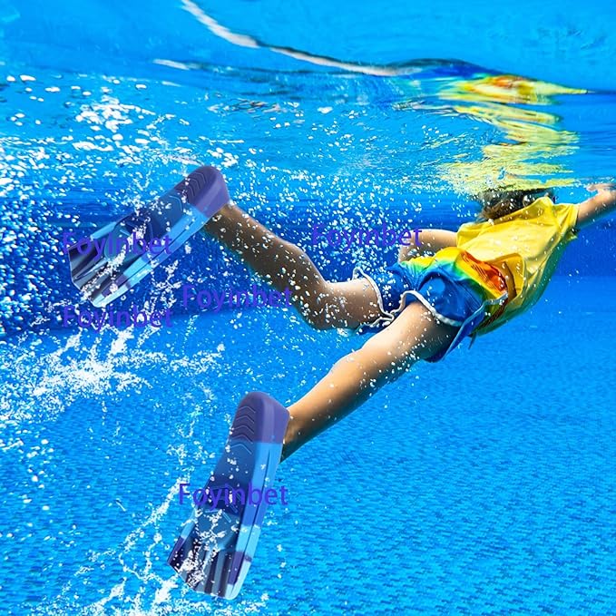 Kids Swim Fins,Short Kids Fins Youth Swimming Flippers for Lap Swimming Training for Children Girls Boys Beginners
