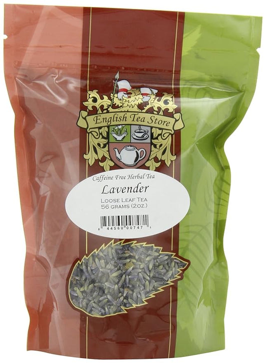 Lavender Caffeine Free Herbal Tea Pouches - 2oz | Loose Leaf Herbal Blend | French Provence Lavender | Relaxing Floral Aroma | Loose Leaf Pouches | Herbal Infusion Tea