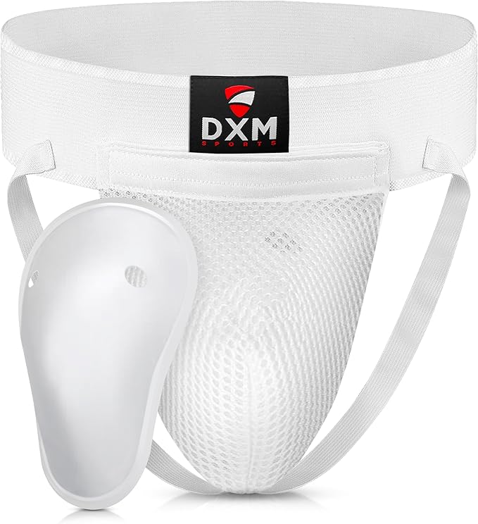 DXM SPORTS Boxing Groin Protector Men – Adjustable Groin Guard for Kickboxing, Taekwondo Sparring Gear, Muay Thai, Martial Arts Training