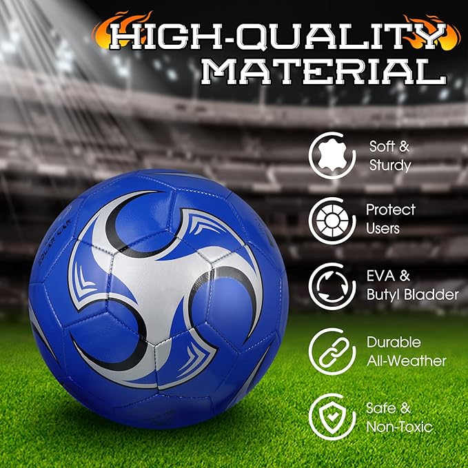 Lenwen 12 Pcs Soccer Balls with Pump Bulk Official Size 5 4 3 Kids Teen Adult Indoor Outdoor Sports Soccer Ball Toddler Youth Gift for Training Game Practice Christmas Operation