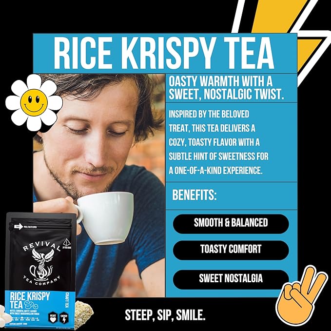 Revival Tea Company Rice Krispy Tea - Green Tea Blend with Toasted Rice and Marshmallow Flavor - Loose Leaf 6 Ounces