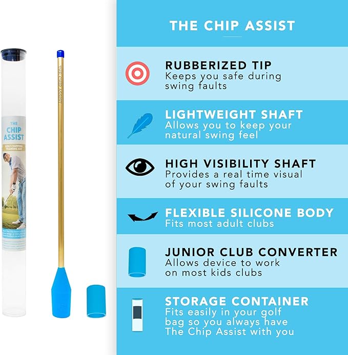 Lag Shot Golf Training Aid | Lag Stick Golf Swing Trainer Provides Instant Feedback On Chip Shot Faults | Rotation and Golf Wrist Hinge Trainer Fits Mens, Womens, Kids/Junior Clubs