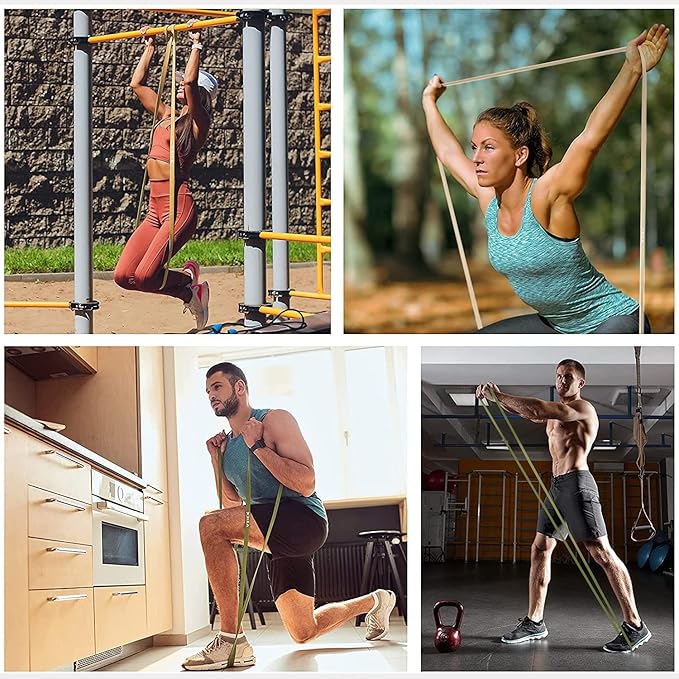 VEICK Resistance Bands for Working Out, Exercise Bands, Workout Bands, Pull Up Assistance Bands, Long Heavy Stretch Bands Set for Men and Women, Power Weight Gym at Home Fitness Equipment