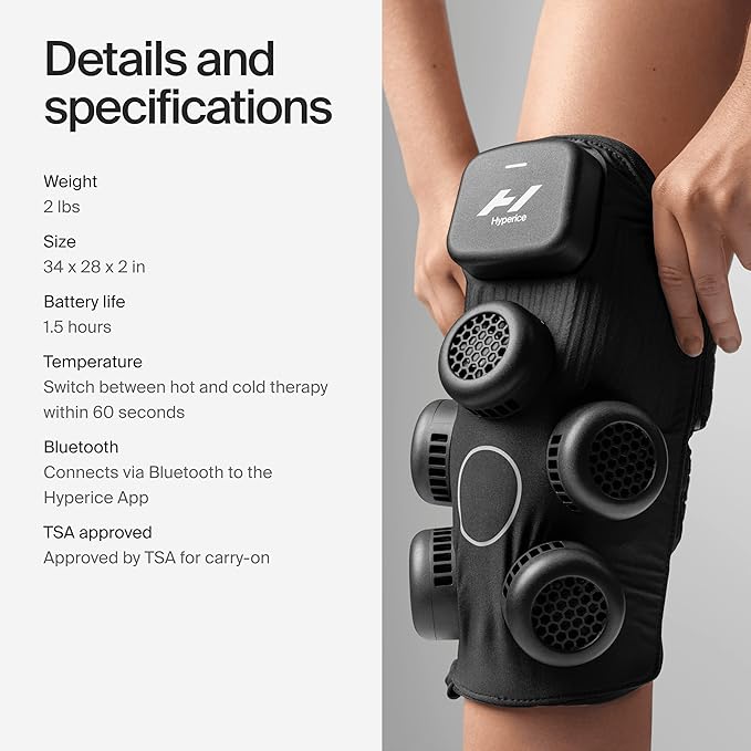 Hyperice X Knee Device - Advanced Heat and Cold Contrast Therapy - Pain and Inflammation Relief - Provides Increased Range of Motion - FSA/HSA Eligible