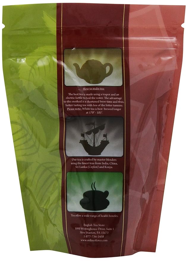 Peony White Needle White Tea by English Tea Store | Loose Leaf | Rare Silver Bud & Two Leaf Selection | Smooth Apple-Like Taste | Premium Grade | Naturally Withered | 2oz Pouch | From Fujian China