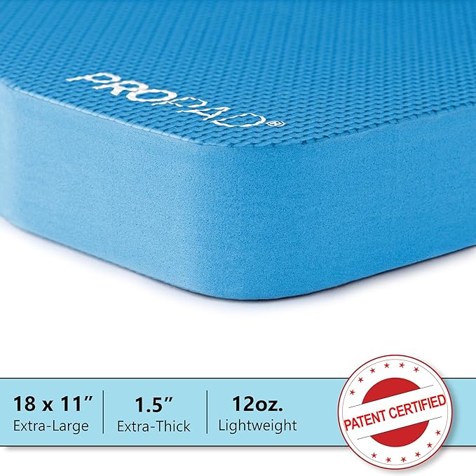 Thick Kneeling Pad, Garden Kneeler for Gardening, Bath Kneeler for Baby Bath, Kneeling Mat for Exercise & Yoga, Knee Pad for Work, Floor Foam Pad, Extra Large (XL) 18 x 11 x 1.5 Inches, Blue