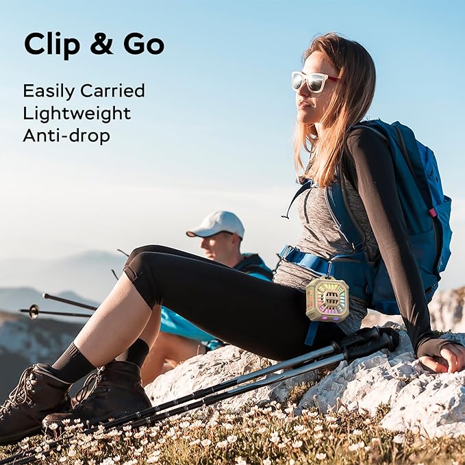 INSMY Shower Bluetooth Speaker, IP67 Waterproof Portable Small Multi Sync 100+ Speakers, Big Volume Booming Bass, 24H Playtime/Floatable/RGB Lights for Outdoor/Kayak/Beach/Golf (Khaki)