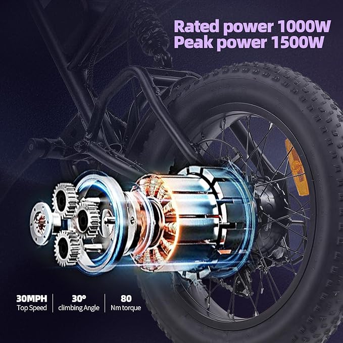 Electric Bikes for Adults,50-120Miles by Pas Ebikes,1000/15000W,720/1440WH E Dirt Bike,Shemano 7-Speed E Bikes,20'*4.0 Fat Tire Ebike,Dual Disc Brake Electric Motorcycle