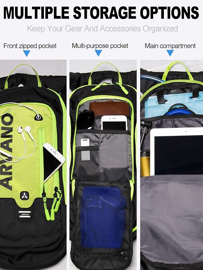 Hydration Backpack, Lightweight Hydration Pack with 2L Water Bladder, 6L Water Backpack for Men Women Cycling, Hiking, Mountain Biking, Skiing