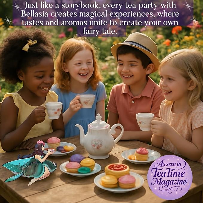 Bellasia Tea Peach Fantasy for Kids Using Real Fruit Pieces - Caffeine Free Herbal Tea Blend with Real Ingredients & Balanced Flavor- Add Loose Leaf Tea to Your Child’s Routine for A Fun & Tasty Drink. 20-25 Cups