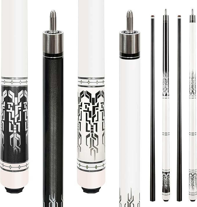 HomeSeason Glass Fiber Pool Cue 58" Professional Pool Stick 12.7mm 4-Layer Tip Low Deflection Cue Stick, 3 * 8/8Joint Pin, Ultra-Smooth, Billiard Cue Sticks