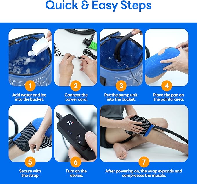Ice Machine for Knee After Surgery, Cold Therapy Machine Portable Cooling Universal Cold Packs System for Pain Relief/Knee/Shoulder
